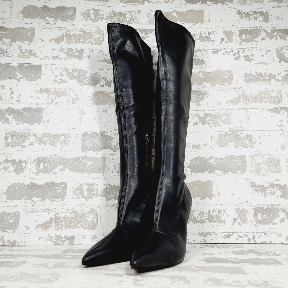 New Open Edit Viv Pointy Toe Knee High Boot O805 - Picture 2 of 12